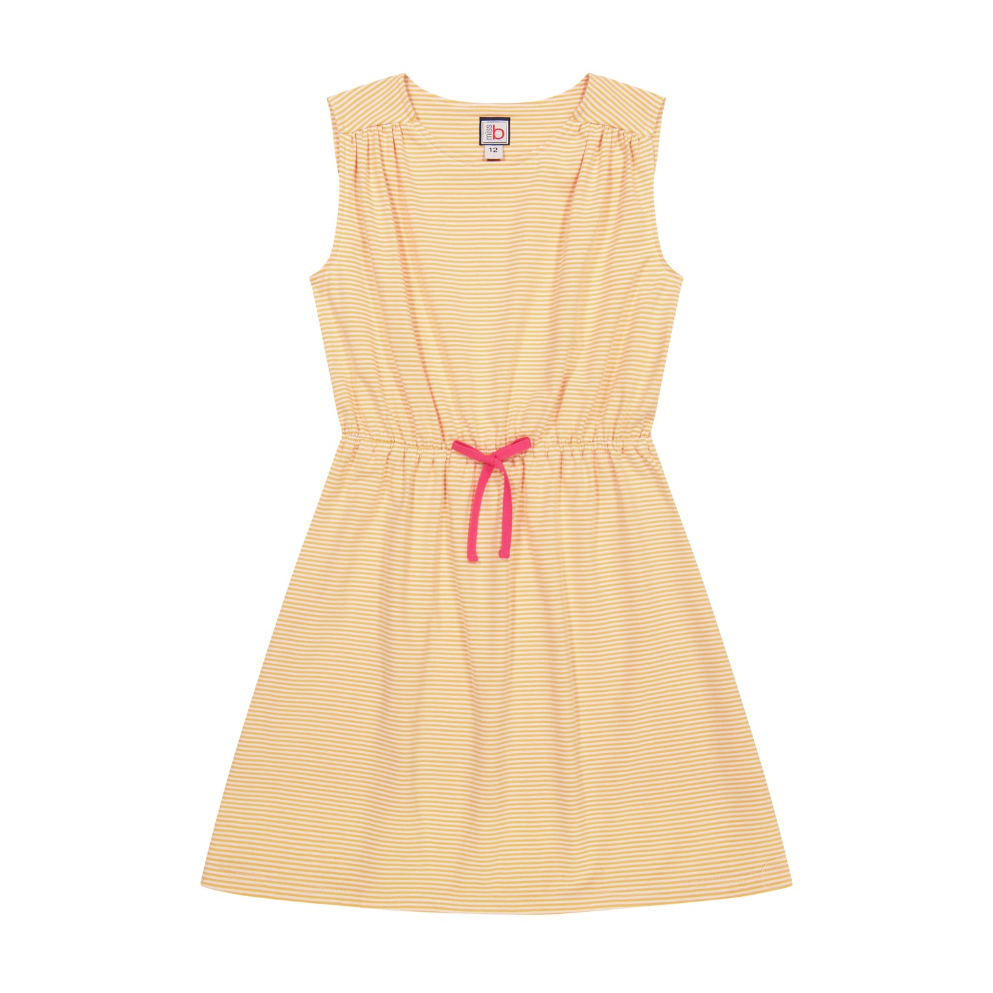 Lindsey Drawstring Dress Yellow Stripe