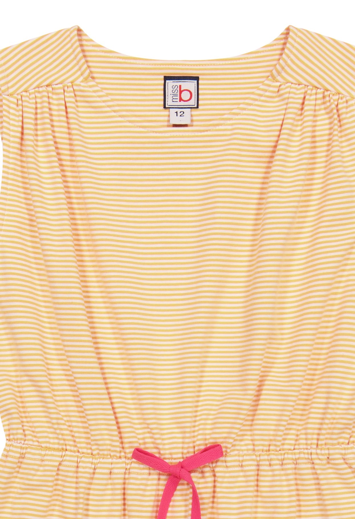 Lindsey Drawstring Dress Yellow Stripe