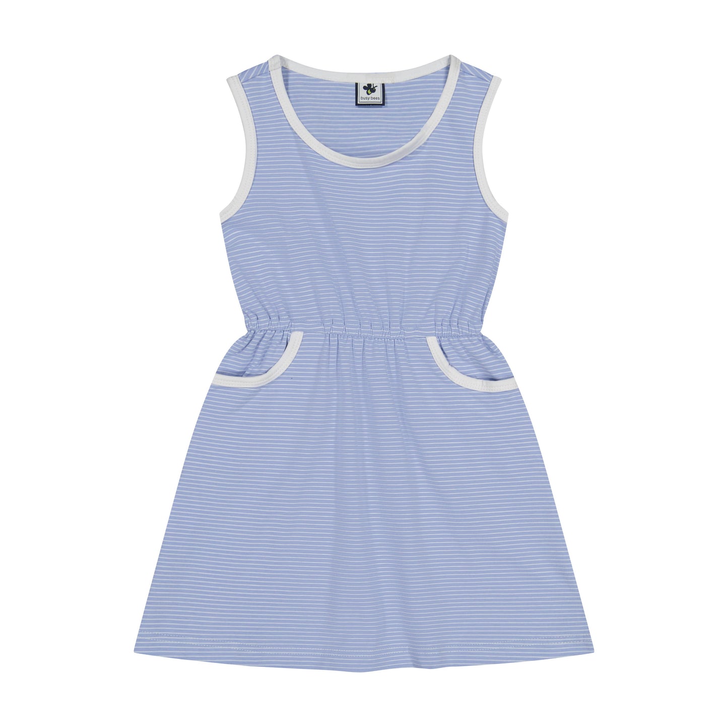 Ruby Pocket Dress Cornflower Blue Mini Stripe