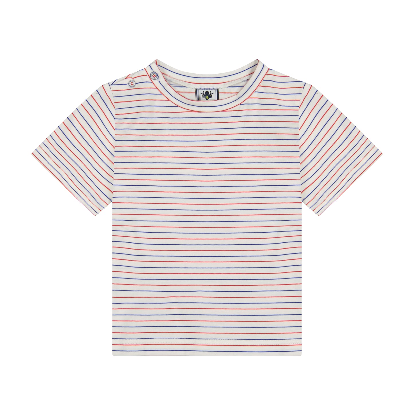 Henry Button Tee Red White Blue Stripe