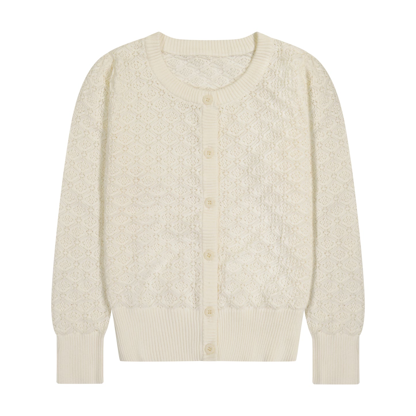 Mia Classic Cotton Lace Cardigan Cream