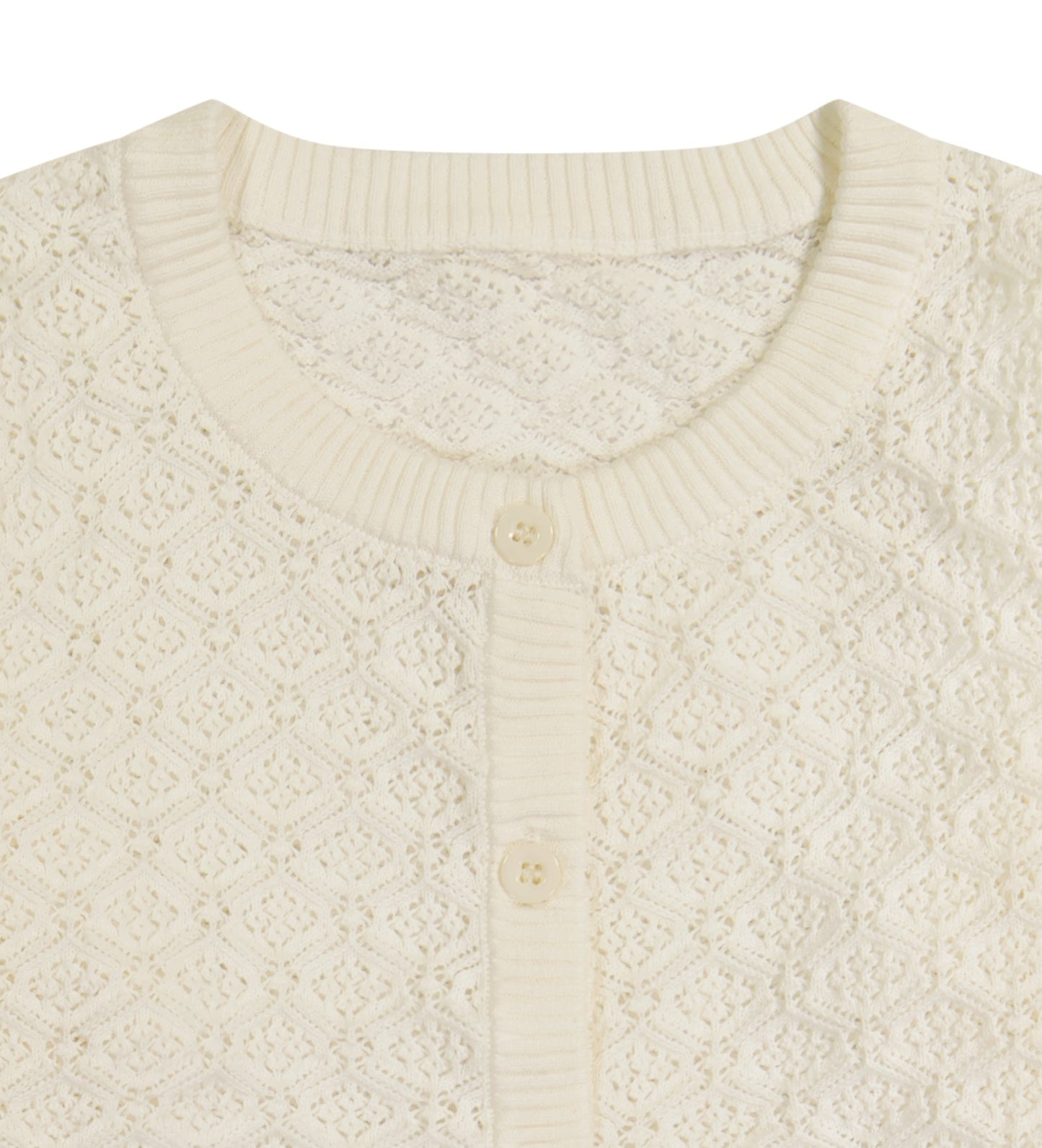 Mia Classic Cotton Lace Cardigan Cream