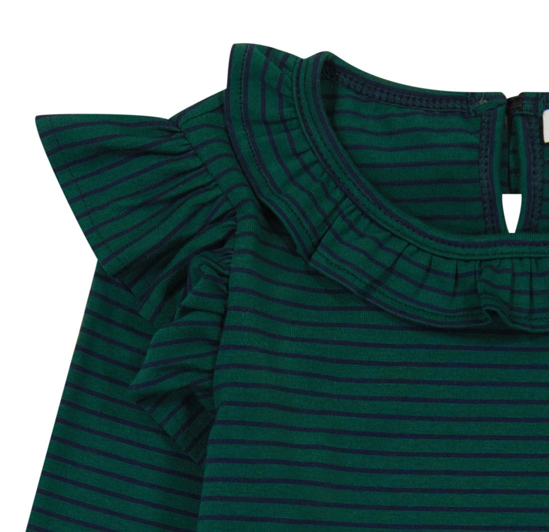 Luna Girls Dress Forest Navy Stripe