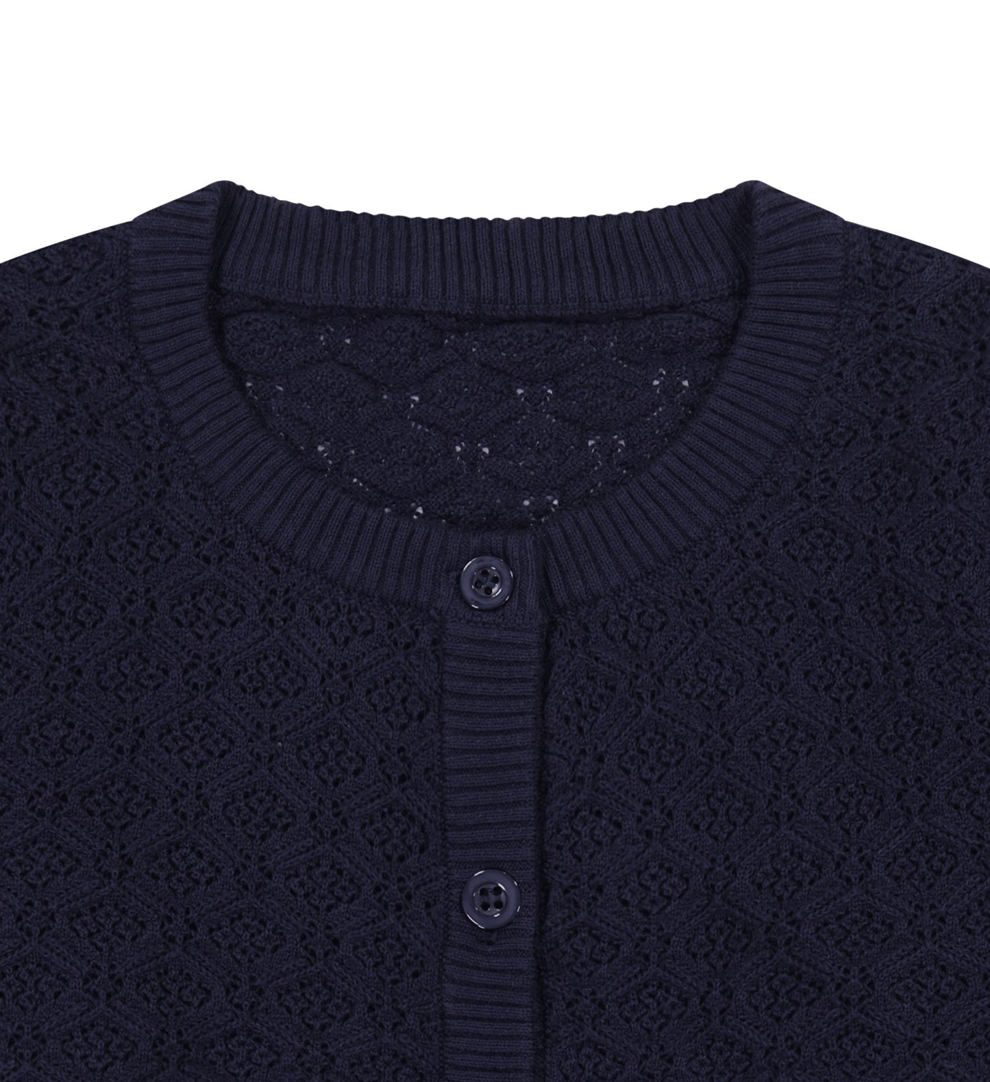 Mia Classic Cotton Lace Cardigan Navy
