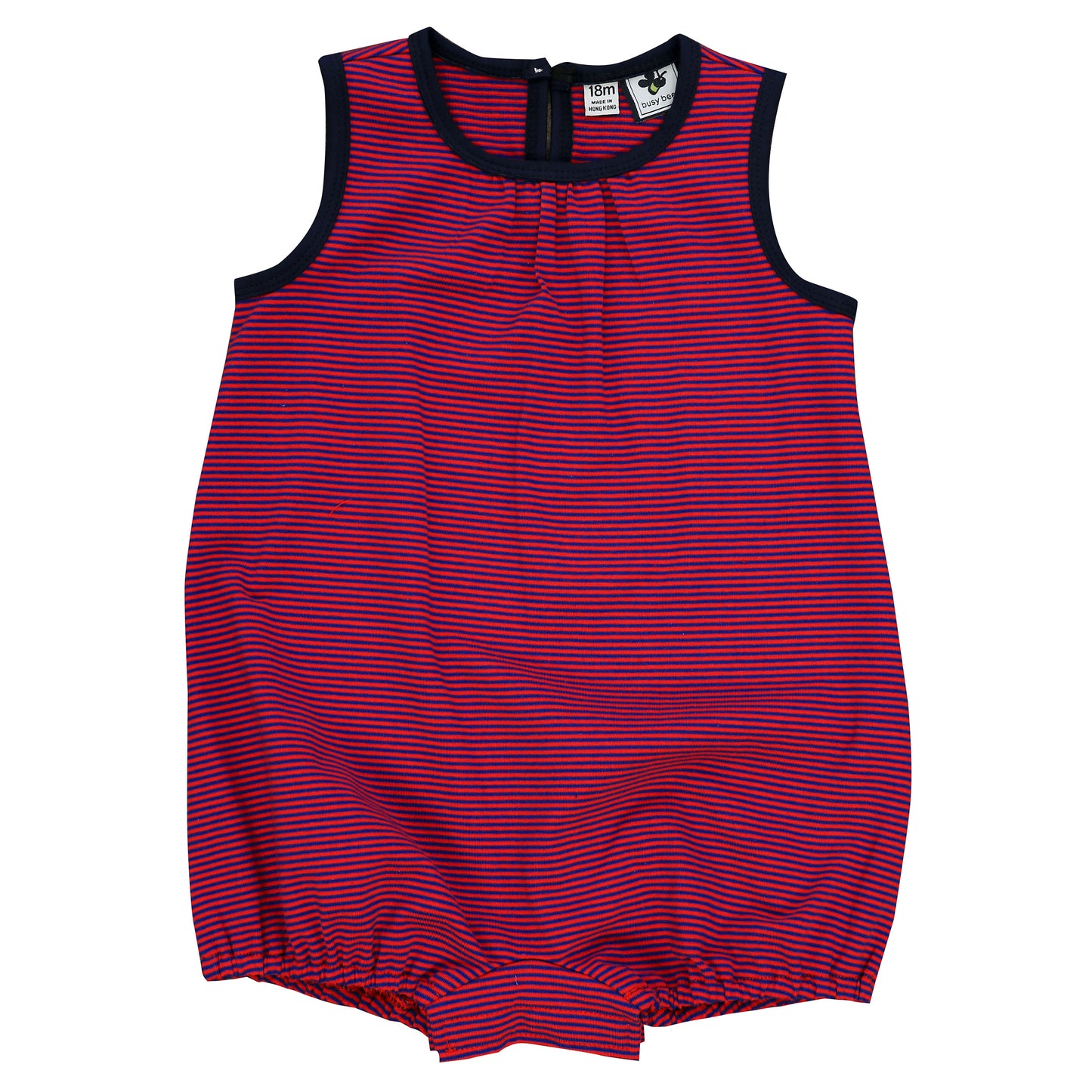 Bailey Classic Romper Red Navy Mini Stripe