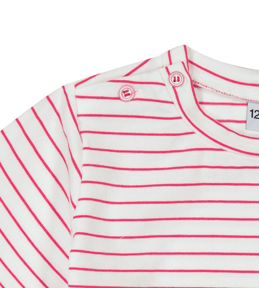 Henry Boys Button Shoulder Tee Red Stripe