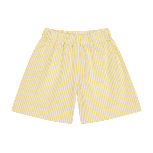 JD Pull On Shorts Yellow Seersucker Stripe