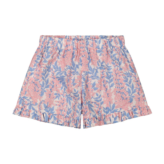 Lee Lee Ruffle Hem Shorts Pink Azalea