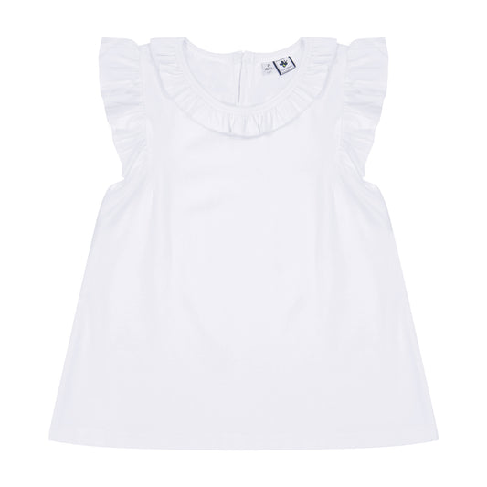 Colette Flutter Sleeve Top White