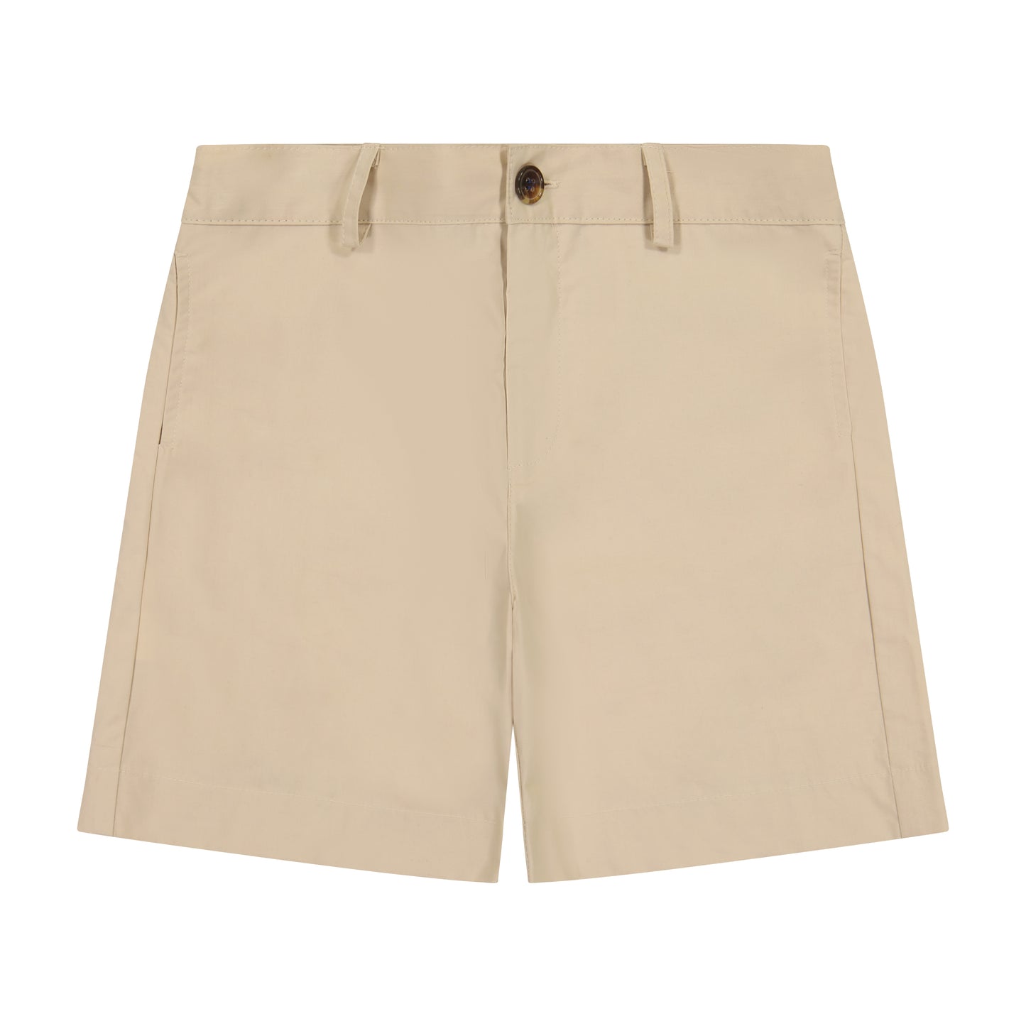 Alex Boys Flat Front Shorts Khaki Cotton Poplin