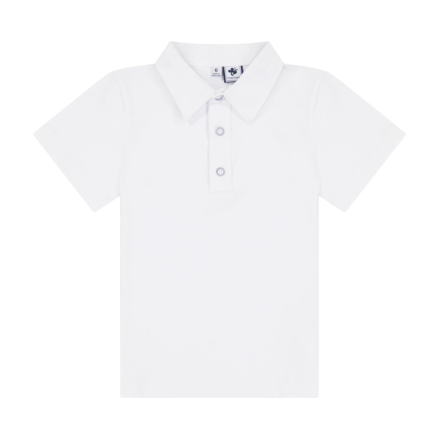 Boys Short Sleeve Polo White Knit