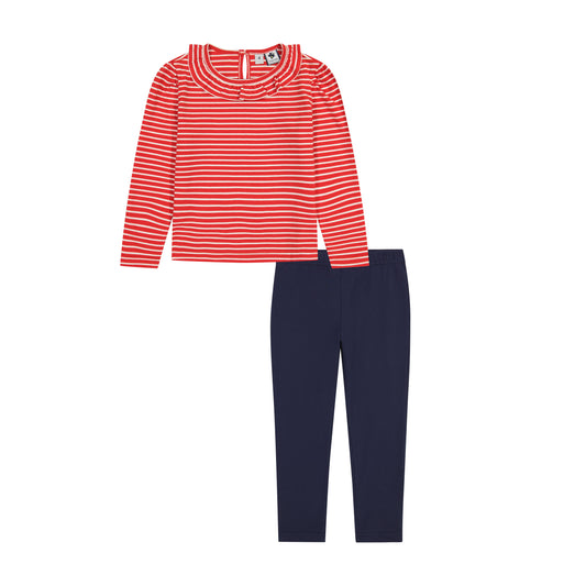 Amanda Long Sleeve Knit Set Red Stripe