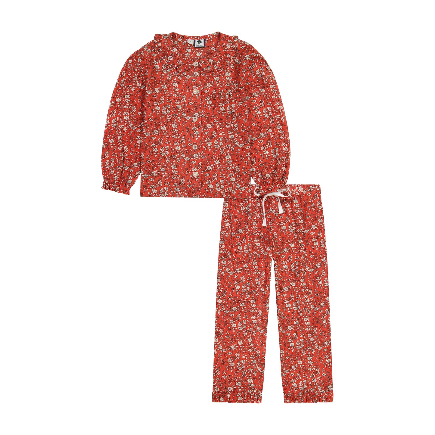 Rosie 2 Piece Long Sleeve Lounge Set Red Floral