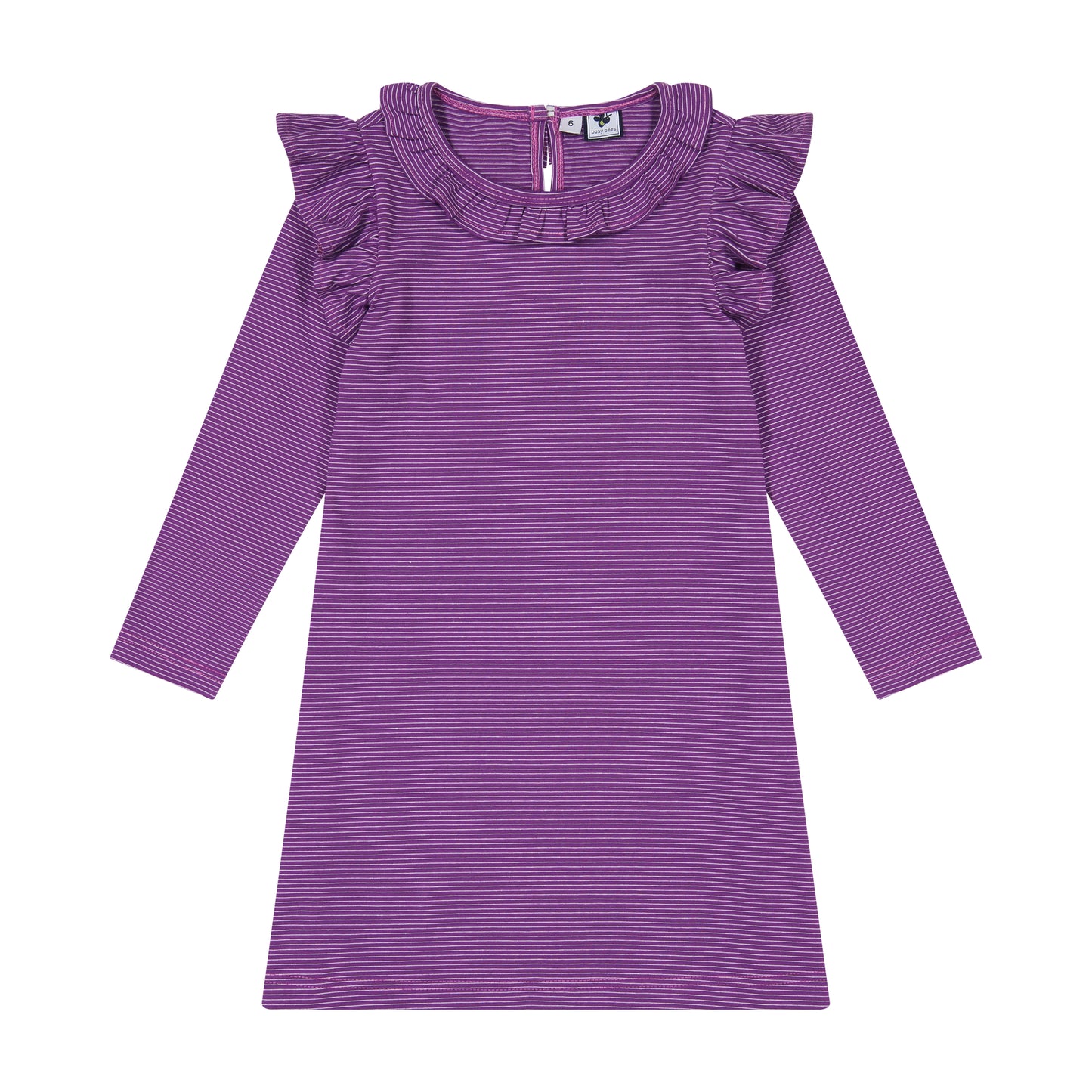 Luna Girls Dress Plum Mini Stripe