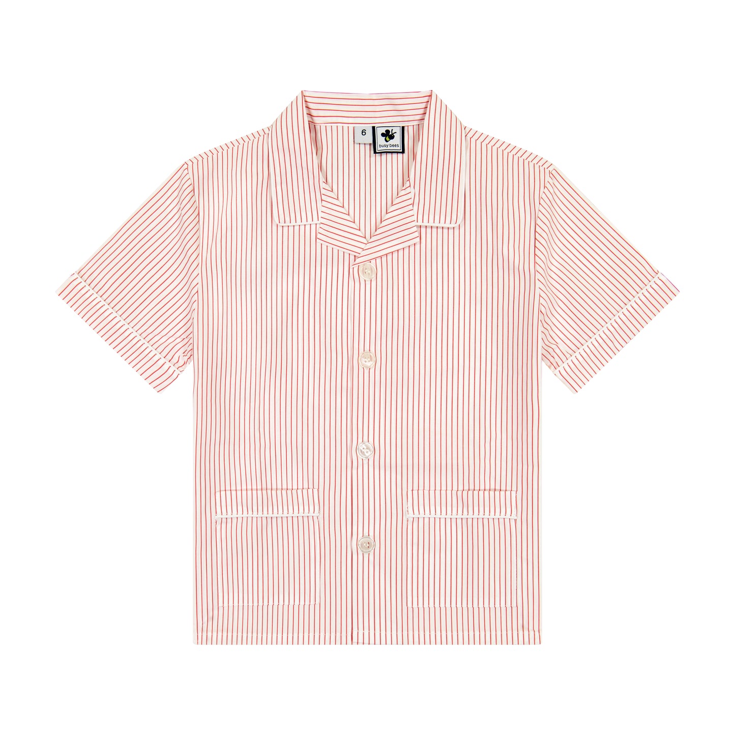 Tucker 2 Piece Short Sleeve Lounge Set Red Stripe