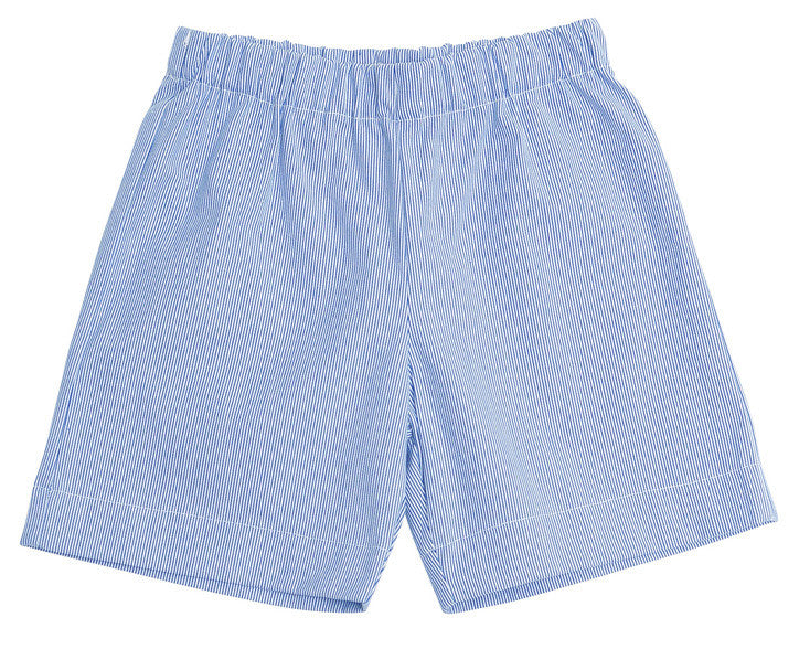 JD Pull-On Shorts Navy Seersucker Stripe