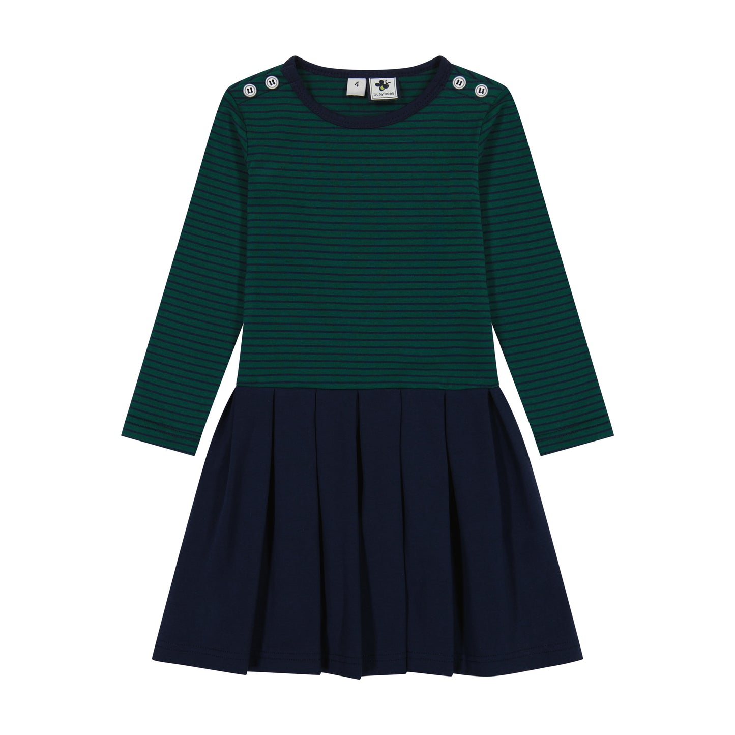 Francesca Girls Dropwaist Dress Forest Navy Stripe