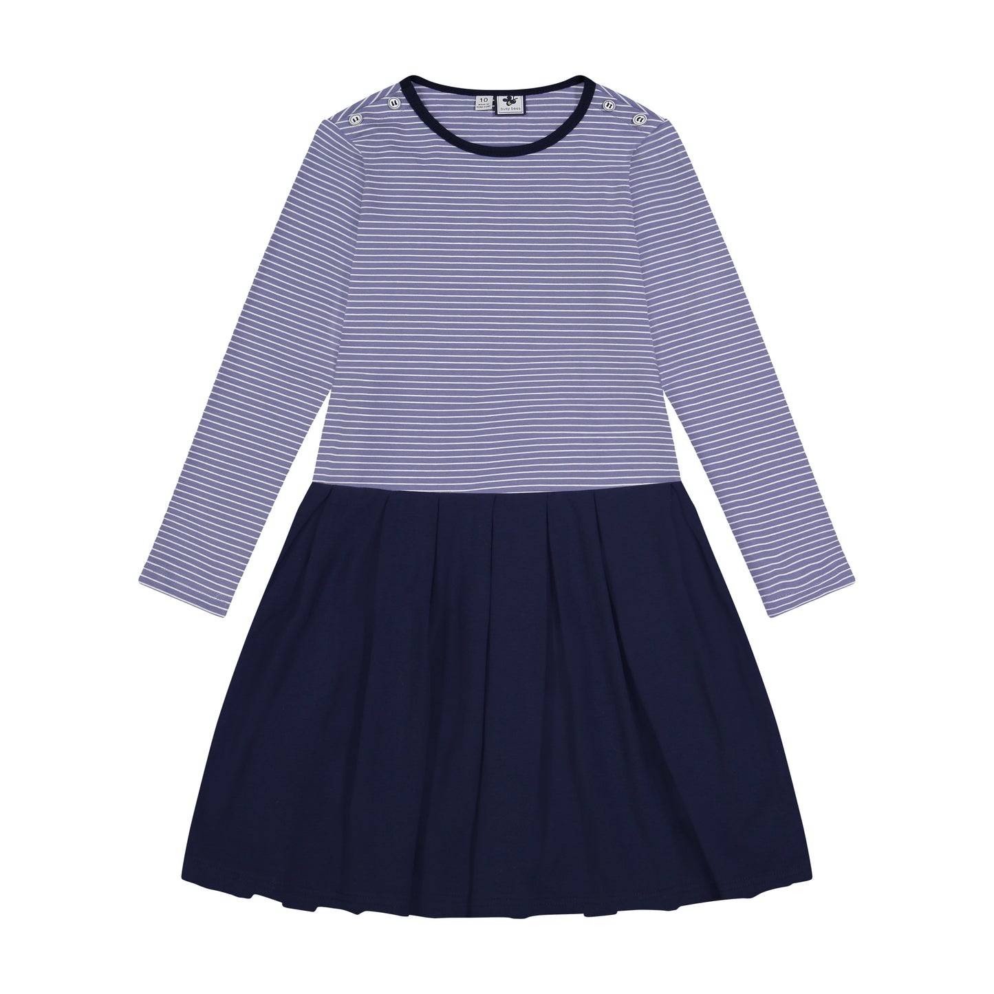 Francesca Girls Dropwaist Dress Slate Blue Stripe
