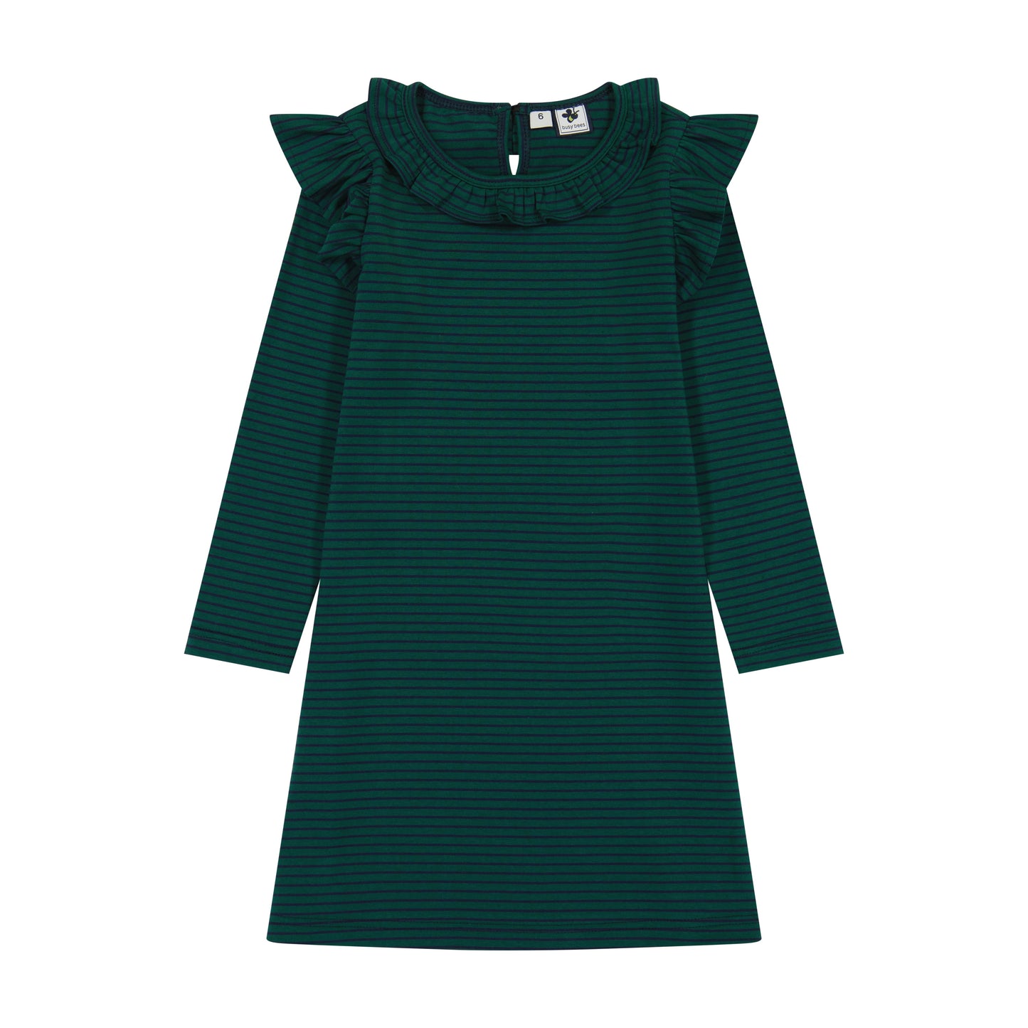 Luna Girls Dress Forest Navy Stripe