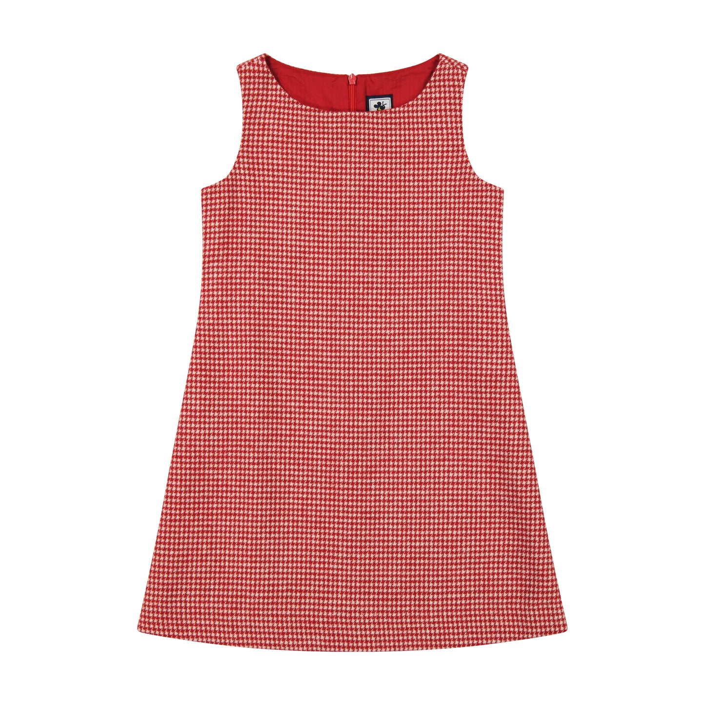 Morgan Classic Shift Dress Red Houndstooth Check