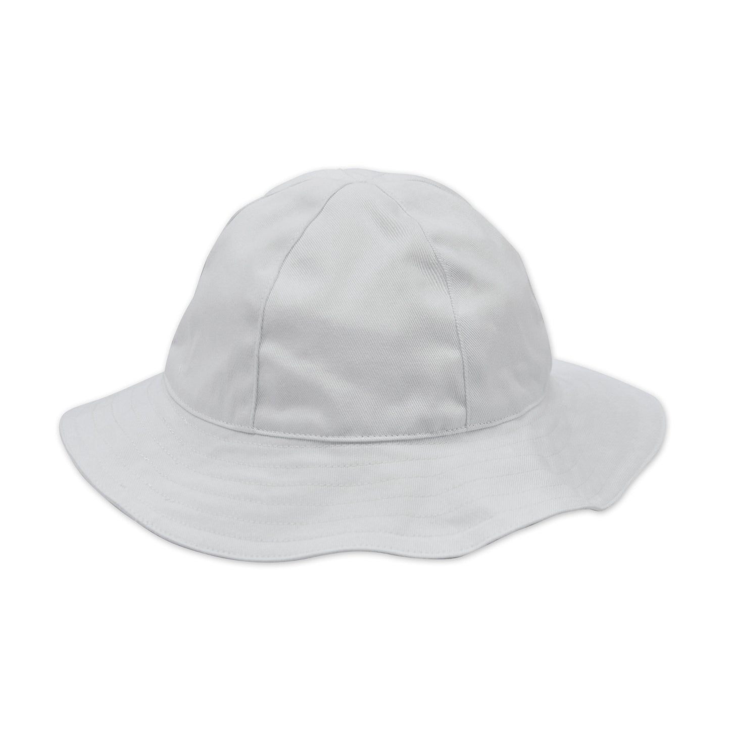 Baby Sun Hat White Cotton Twill