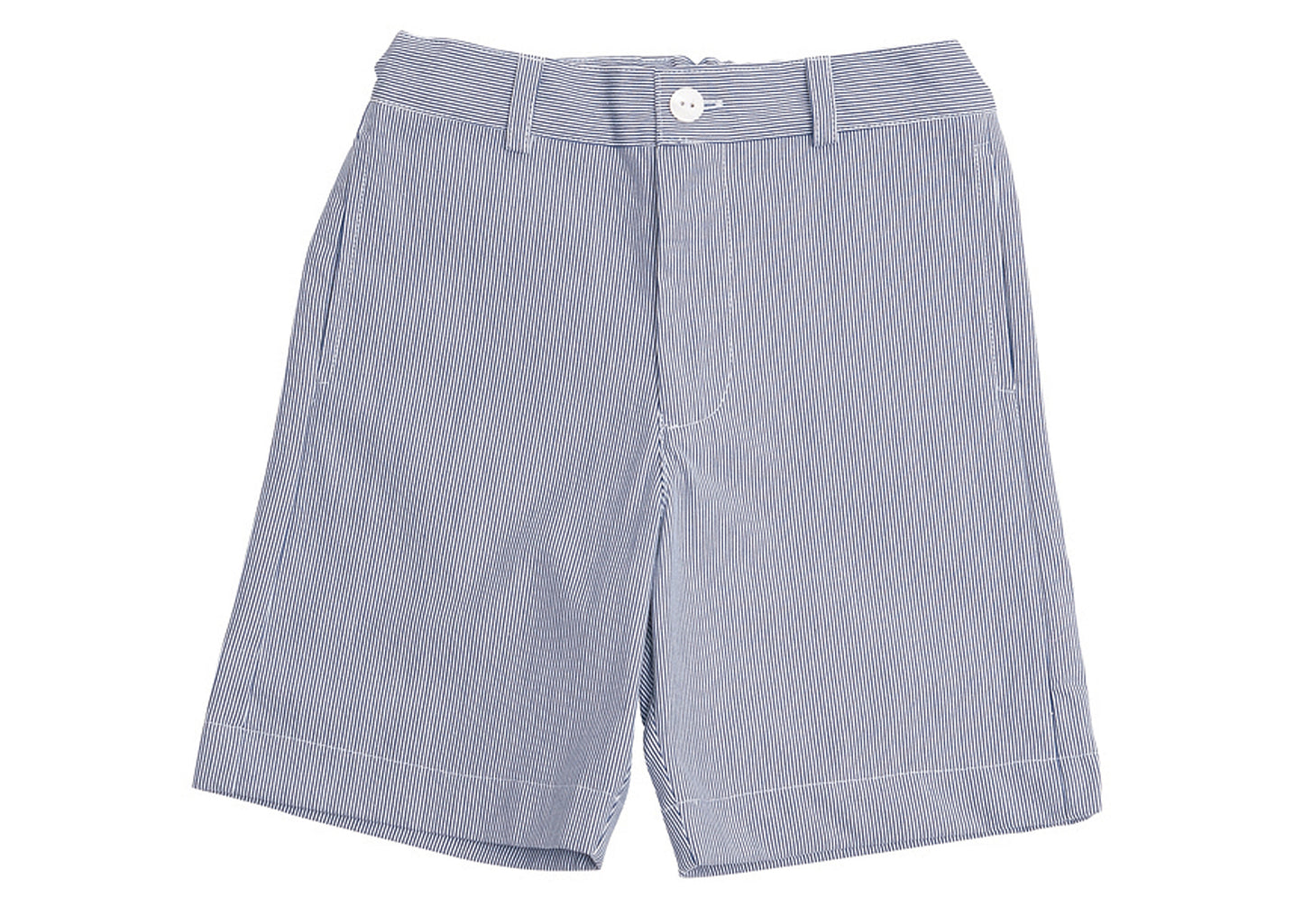 Alex Boys Flat Front Shorts Navy Seersucker Stripe