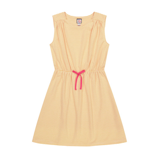 Lindsey Drawstring Dress Yellow Stripe