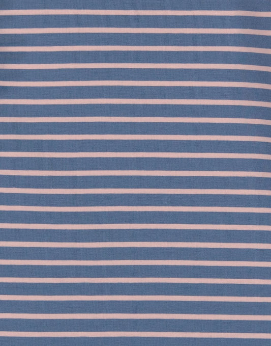 Luna Girls Ruffle Top Blue Pink Stripe