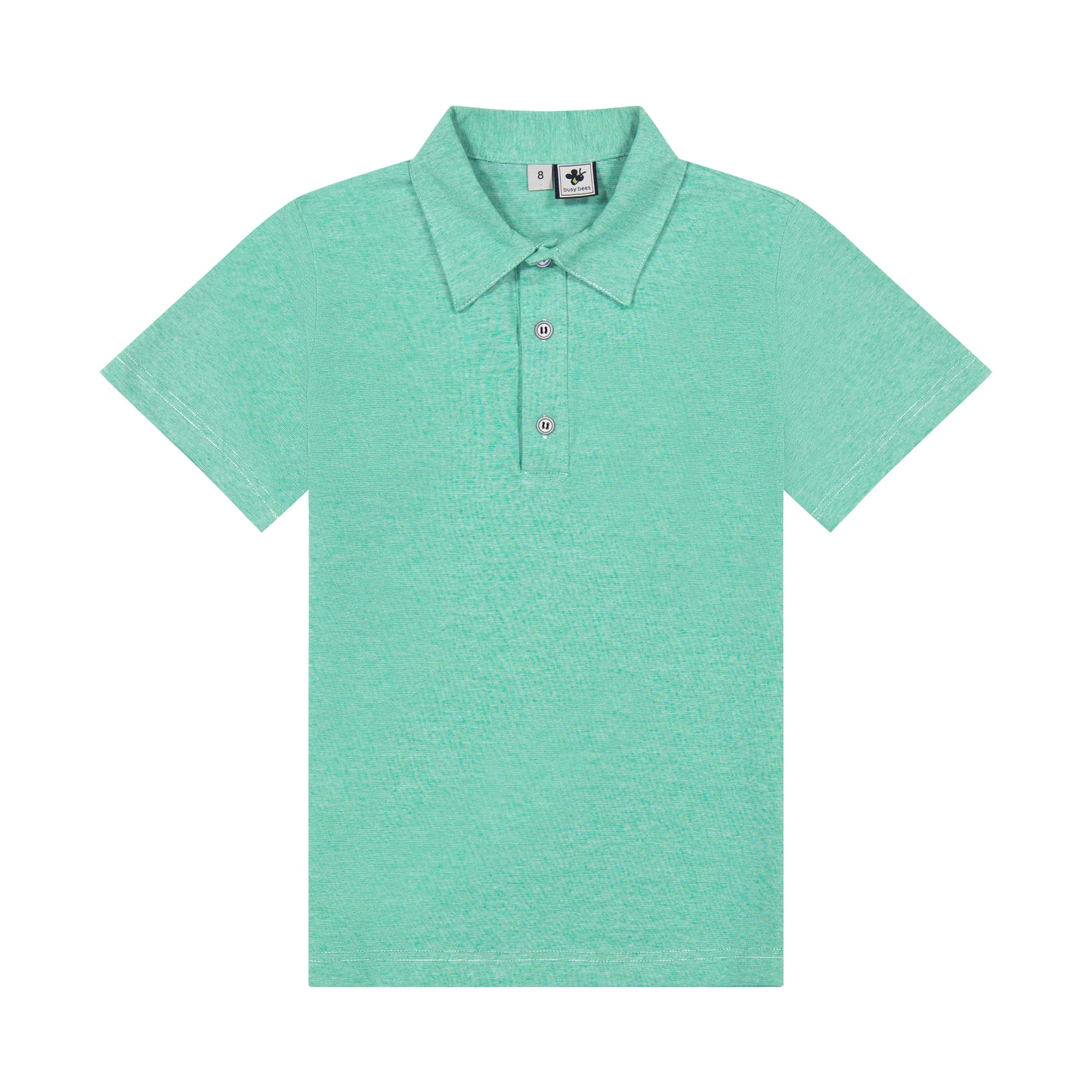 Boys Short Sleeve Polo Green Chambray