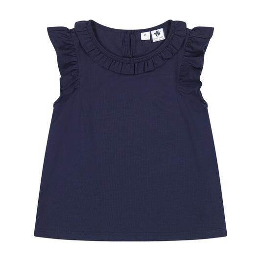 Colette Ruffle Top Navy