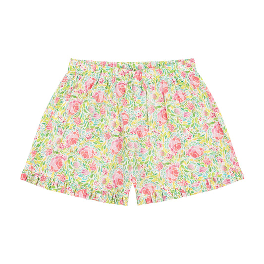 Lee Lee Ruffle Shorts Rose Garden