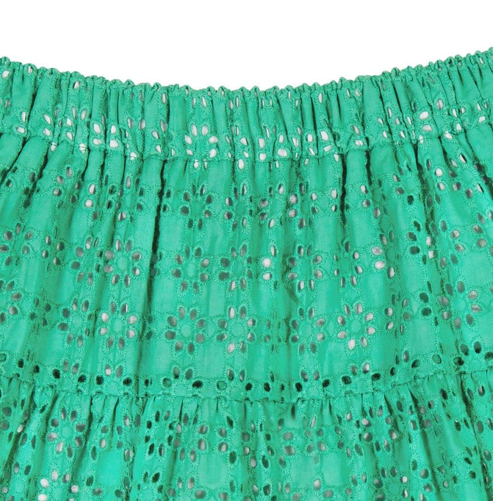 Pixie Skirt Green Eyelet