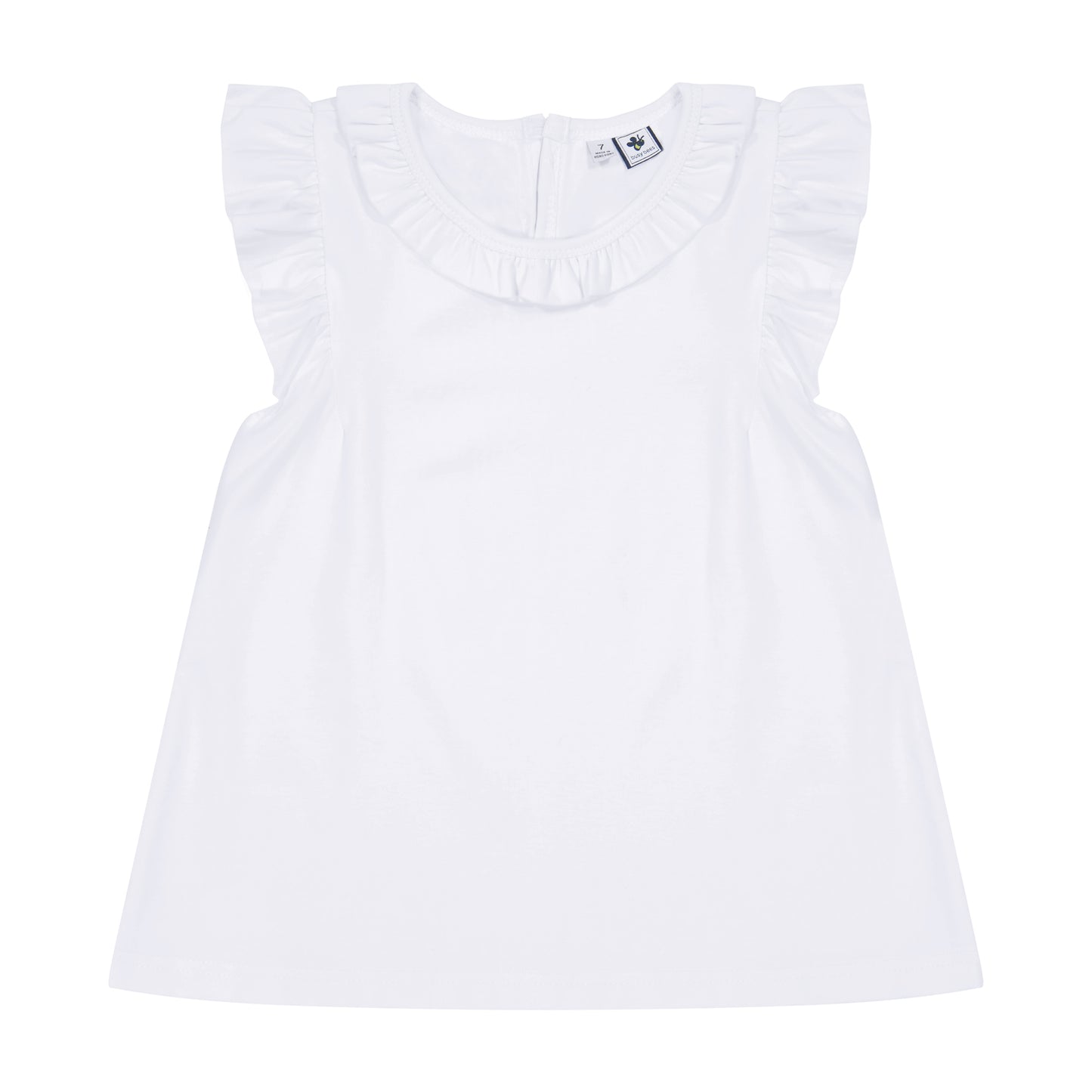 Colette Ruffle Top White Knit