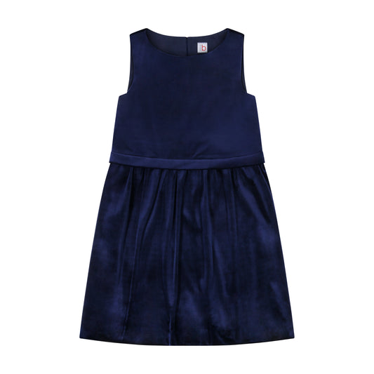 Miss Sally Tween Soiree Dress Navy Velvet