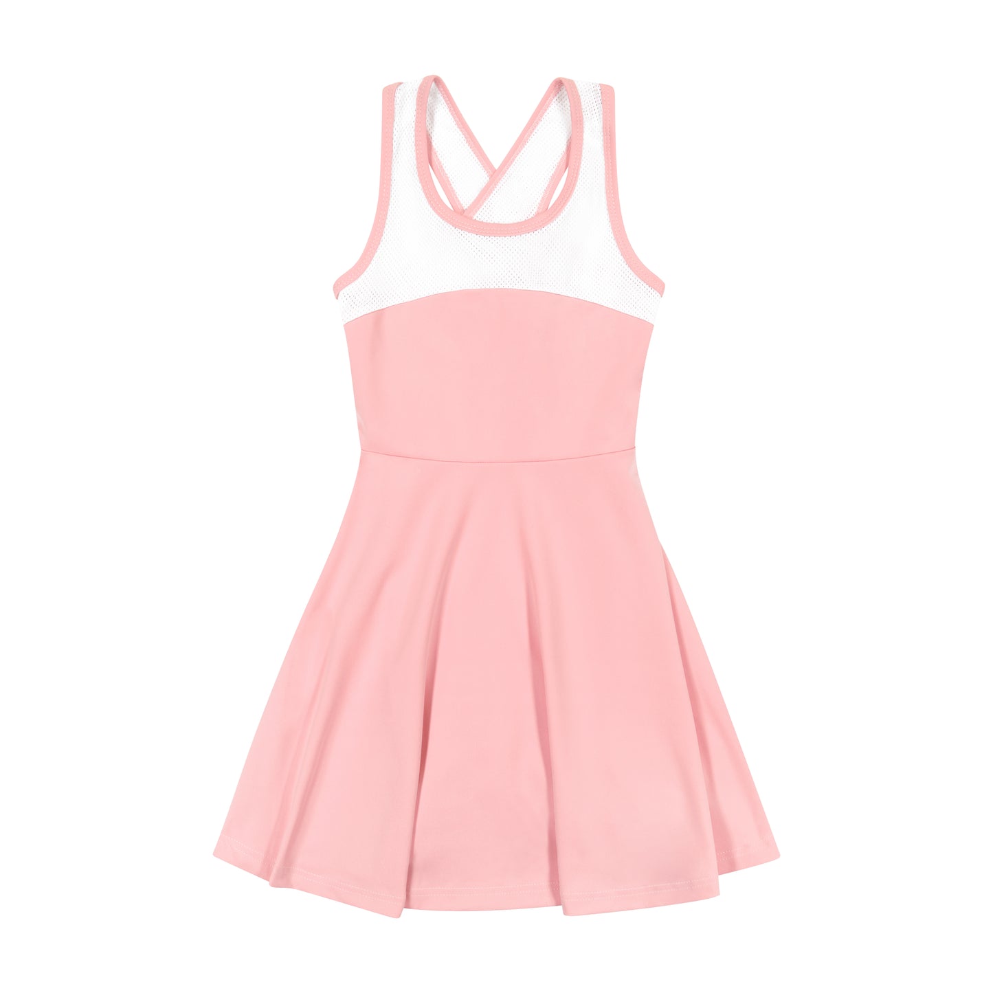 Naomi Criss-Cross Sport Dress Pink White Dri-Fit