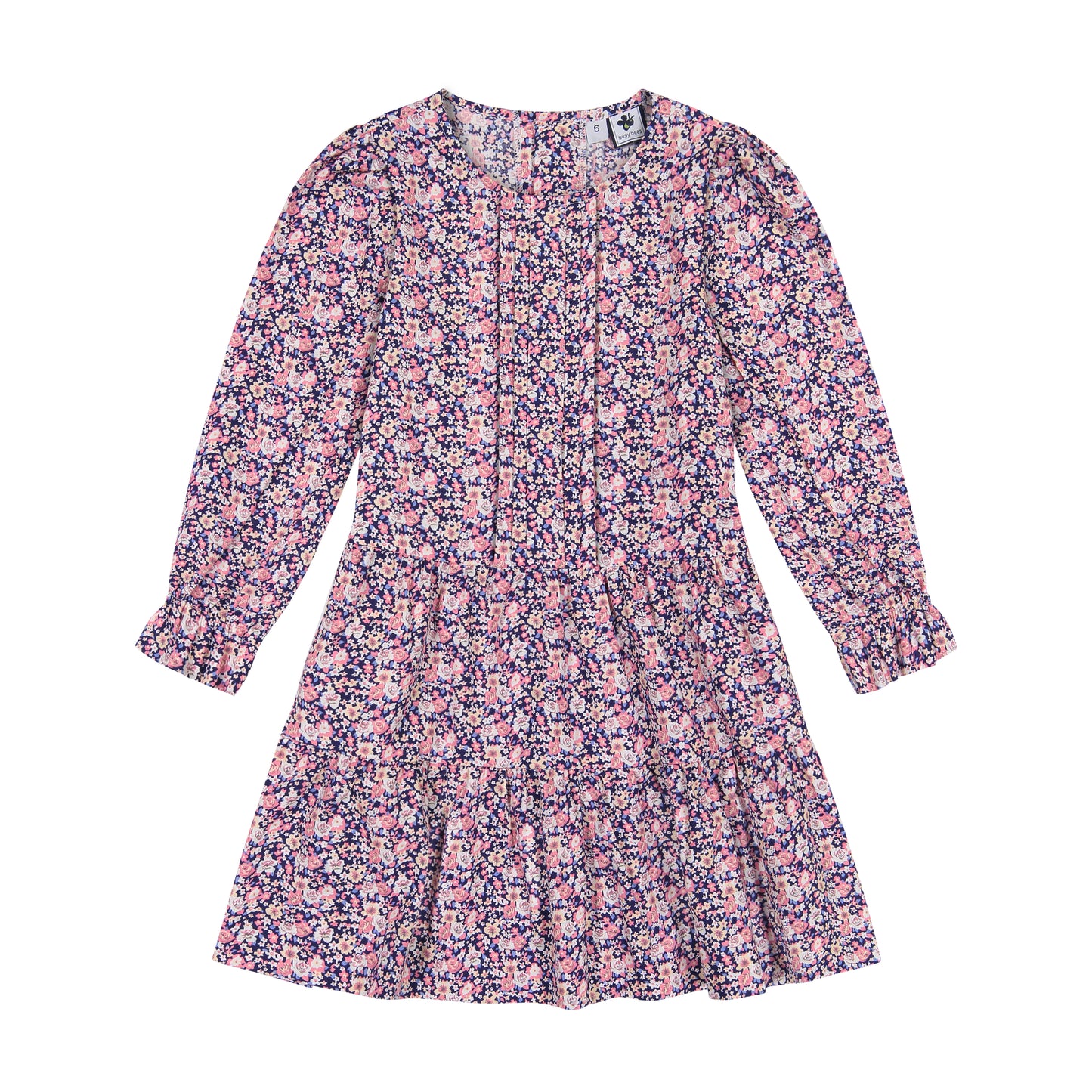 Poppy Girls Dropwaist Dress Pink Navy Floral