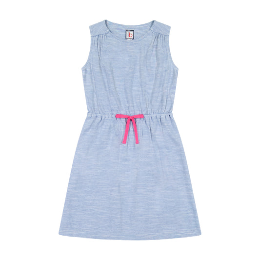 Lindsey Drawstring Dress Blue Chambray