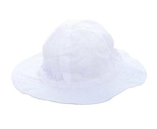 Baby Sun Hat White Swiss Dot