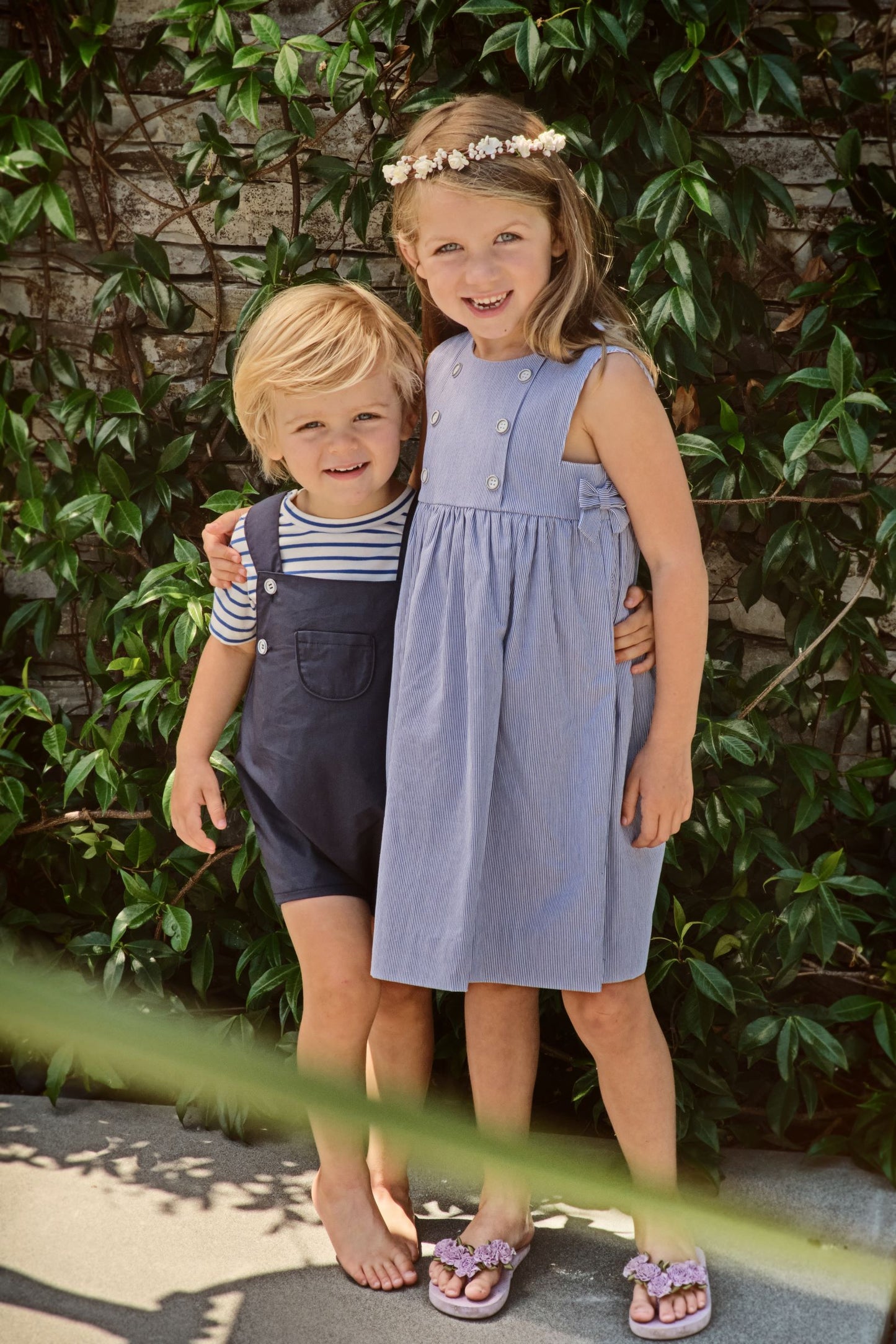 George Infant and Toddler Romper Navy Cotton Poplin