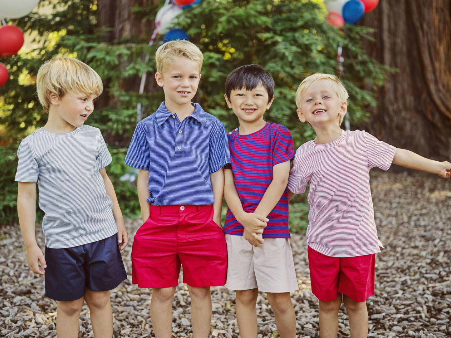 Boys Short Sleeve Polo Mini Royal Blue Stripe