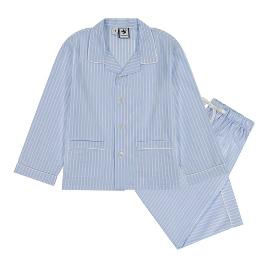 Tucker 2 Piece Long Sleeve Lounge Set Blue Stripe