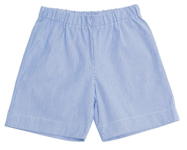 JD Pull-On Shorts Navy Seersucker Stripe