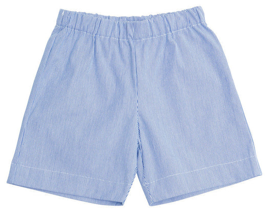 JD Pull-On Shorts Navy Seersucker Stripe