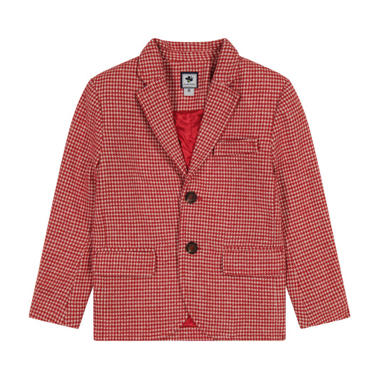 Mac Boys Classic Blazer Red Houndstooth Check