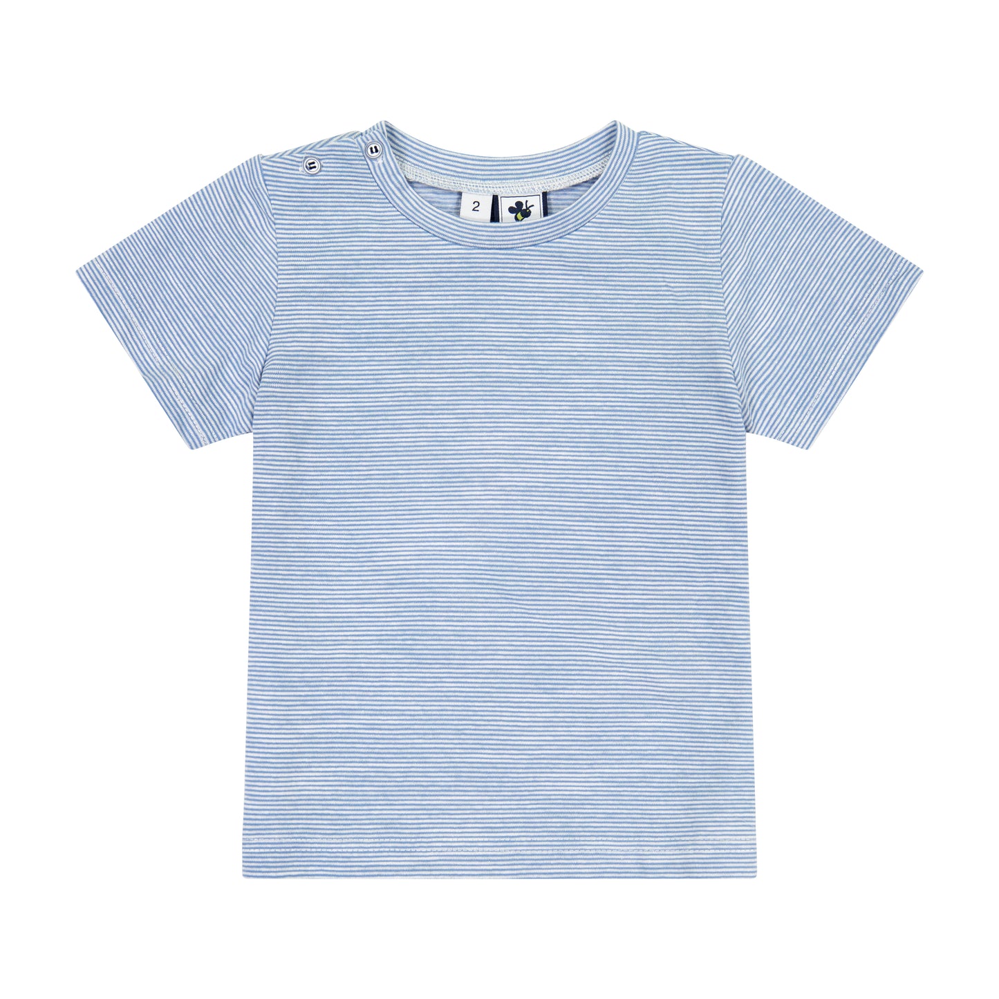Henry Boys Button Shoulder Tee Blue Chambray