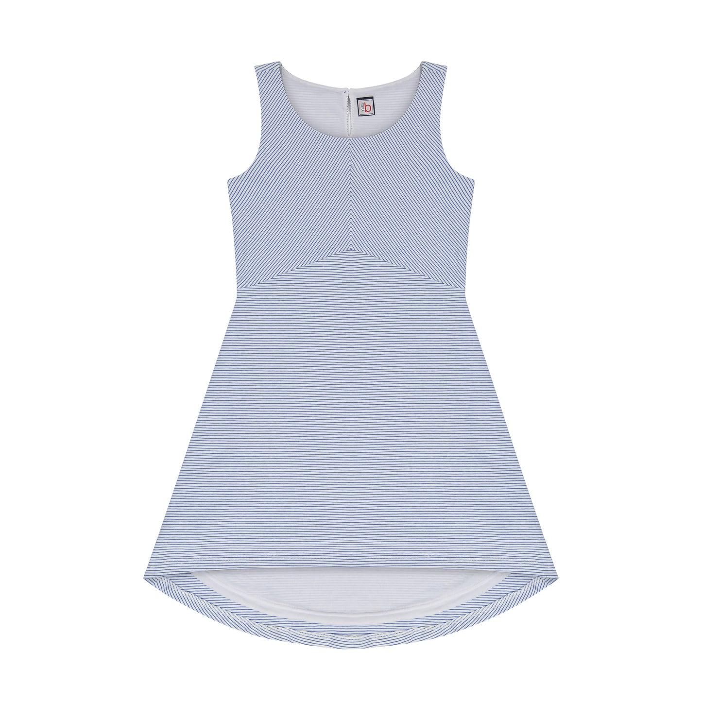 Natalie Tween V Dress Mini Sky Blue Stripe