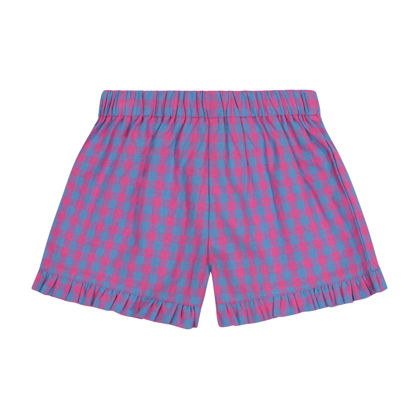 Lee Lee Ruffle Shorts Pink Blue Gingham Check