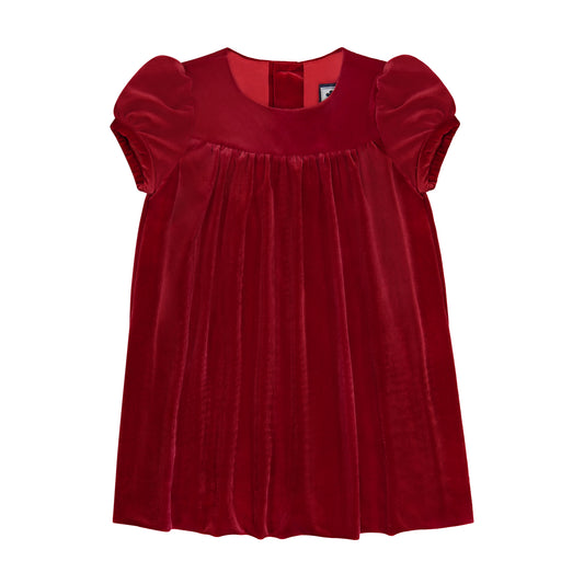 Matilda Girls Puff Sleeve Dress Red Velvet