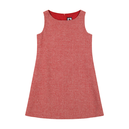 Morgan Classic Shift Dress Red Houndstooth Check
