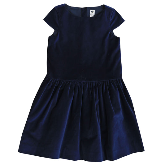 Alexa Girls Dropwaist Party Dress Navy Velvet